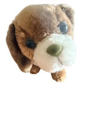 Old MacDonalds Talking Farmyard Friends Pepi Puppy Plush 7" Brown & White AS-IS